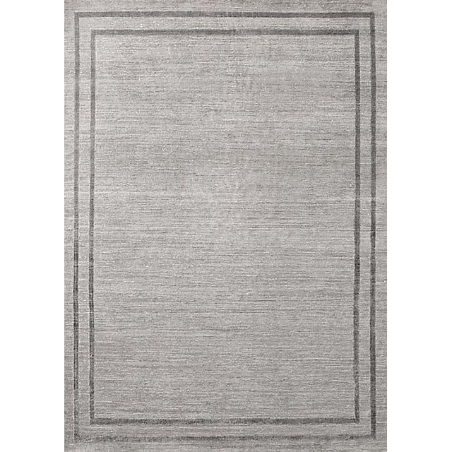 Ahgly Company Indoor Rectangle Mid-Century Modern Pale Silver Gray Oriental Area Rugs, 2' x 5'
