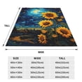 thumbnail image 3 of Pofeuu Vintage Starry Sky Sunflower Print Ultra-Soft Micro Fleece Blanket,for Bed Or Sofa,All Season Throw Blankets Flannel Blanket-80"x60", 3 of 7