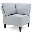 Bridger Fabric Sectional Couch with Ottoman, Light Grey
