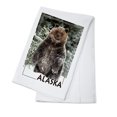thumbnail image 1 of Alaska, Bear Standing in Snow (100% Cotton Tea Towel, Decorative Hand Towel, Kitchen and Home), 1 of 3