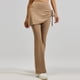 thumbnail image 1 of Pincandy Women's High Waist Flare Yoga Pants - Ruched Detail, 2-in-1 Skirt Design, Tummy Control, Perfect for Workout & Casual Wear, 1 of 7
