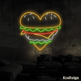 thumbnail image 4 of Craftnamesign Burger Heart Neon Sign, Burger Shop Decor, Fast Food LED Sign, 4 of 4