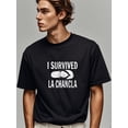 thumbnail image 3 of I Survived La Chancla Print, Men's Crew Neck Short Sleeve Summer Cotton T-shirt, Casual Comfy Top For Daily Wear Tee For Adult, Men, Women, Teen, Teenager, Adolescent,Youth, 3 of 7