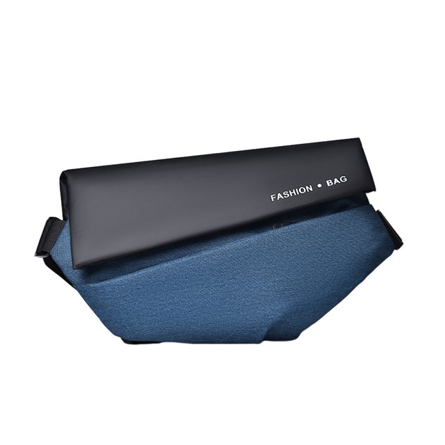 yingyy Chest Bag With Front And Rear Zippered Pockets For Important Items Both Front And Rear Have Black and blue