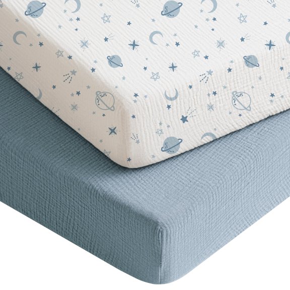 Sábanas de muselina Konssy para niños y niñas, 71 x 133 cm, paquete de 2