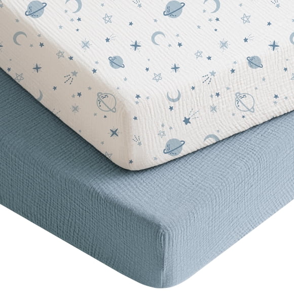 Sábanas de muselina Konssy para niños y niñas, 71 x 133 cm, paquete de 2