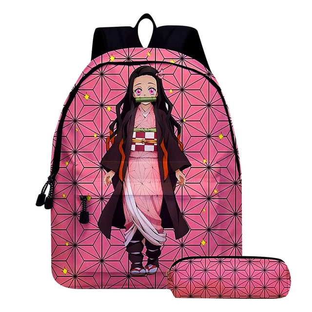 Mochila de dibujos animados periféricos de cómic japonés, conjunto de dos piezas, bolso escolar para estudiantes, estuche para lápices, estuche para lápices de Anime