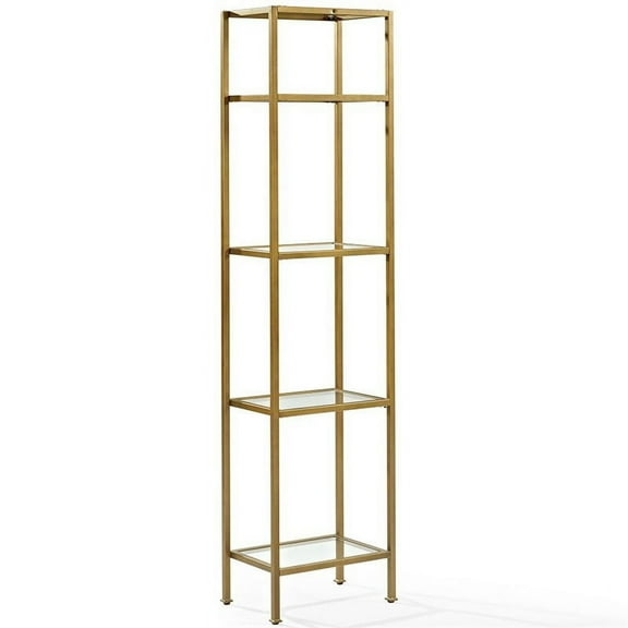 Pemberly Row Narrow Open Display Case in Gold