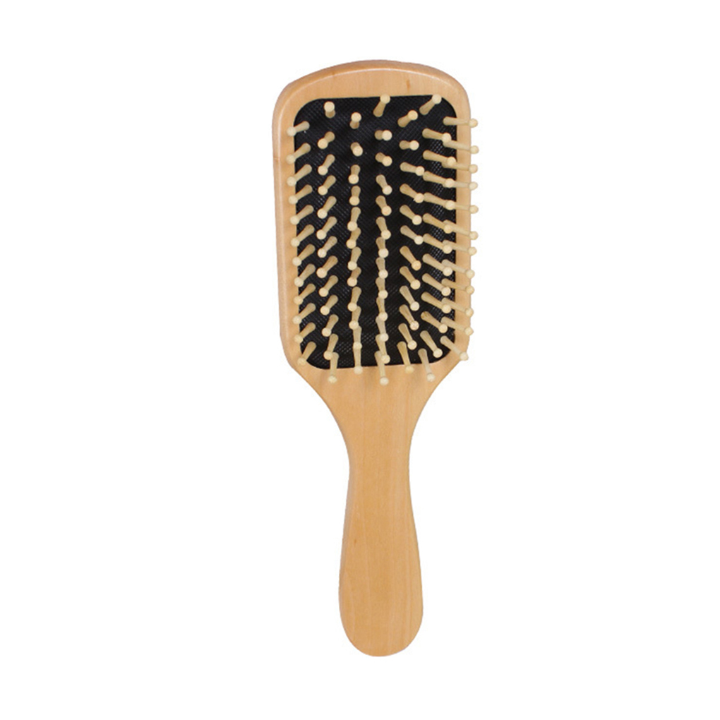 Wooden Hair Massage Brush Hair Care Antistatic Paddle Brush Head Scalp