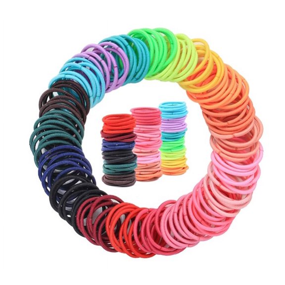 200 Pcs Hair Elastic Bands Multicolor Hair Ponytail Holders Hair Ties Bobbles for Girls Women