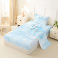 thumbnail image 2 of Manfei Blue Bownot Twin Sheets,Girls Personalized Letter A Bedding,3-Piece, 2 of 6