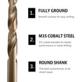 thumbnail image 3 of Hymnorq 15PC 1.5-10mm Metric Cobalt Steel Twist Drill Bits Set for Metal, 3 of 8