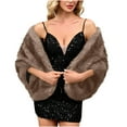 thumbnail image 3 of qolati Faux Furs Shawl Wraps for Women Winter Warm Scarf for Wedding Cape Vintage Cover Up for Bride and Bridesmaids Evening Dresses, 3 of 5