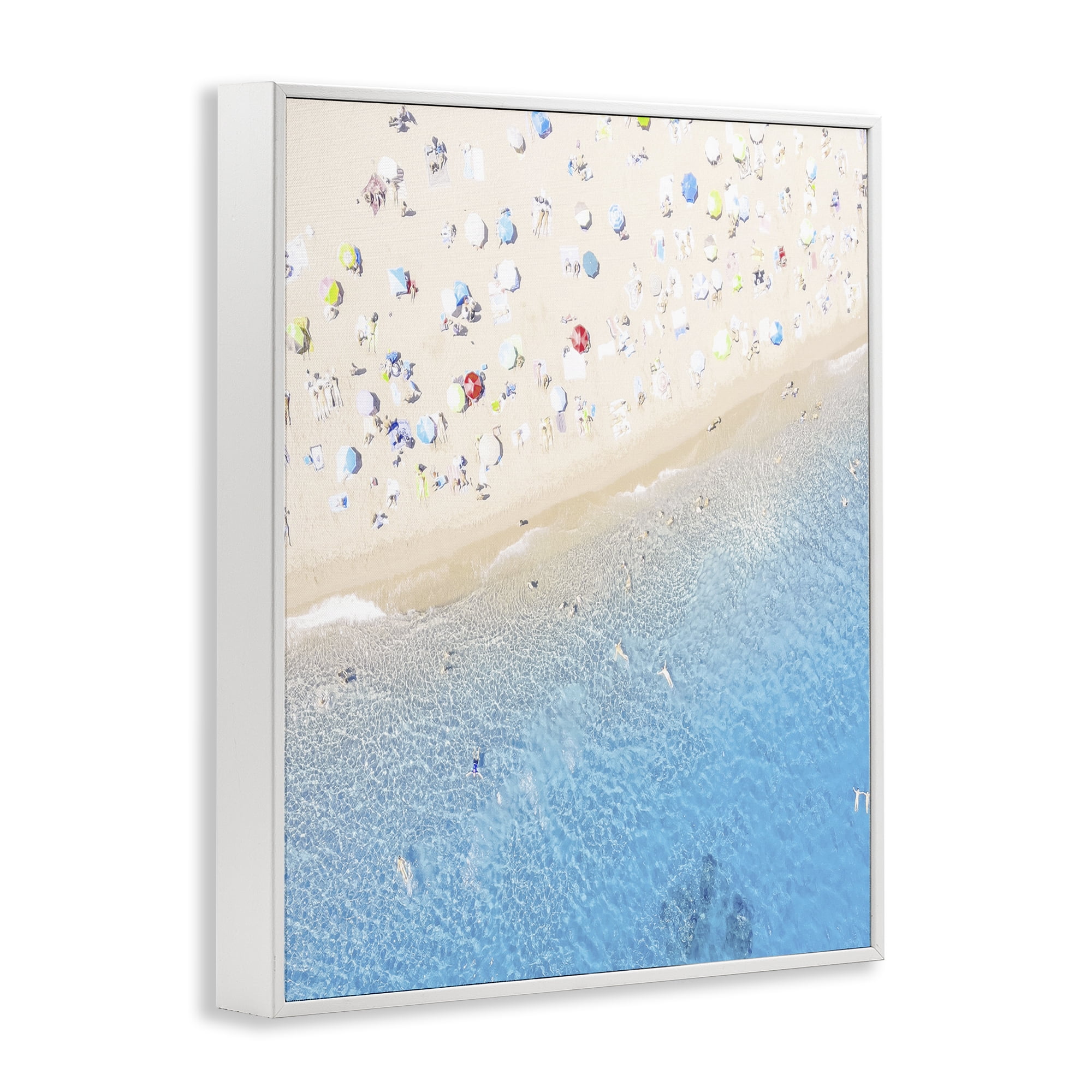 Stupell Industries Happy Beach in Summer White Framed Giclee Art, design by Leah Straatsma