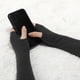 thumbnail image 4 of Guantes largos de punto uxcell sin dedos con agujero para pulgar color gris One Size, 4 of 6