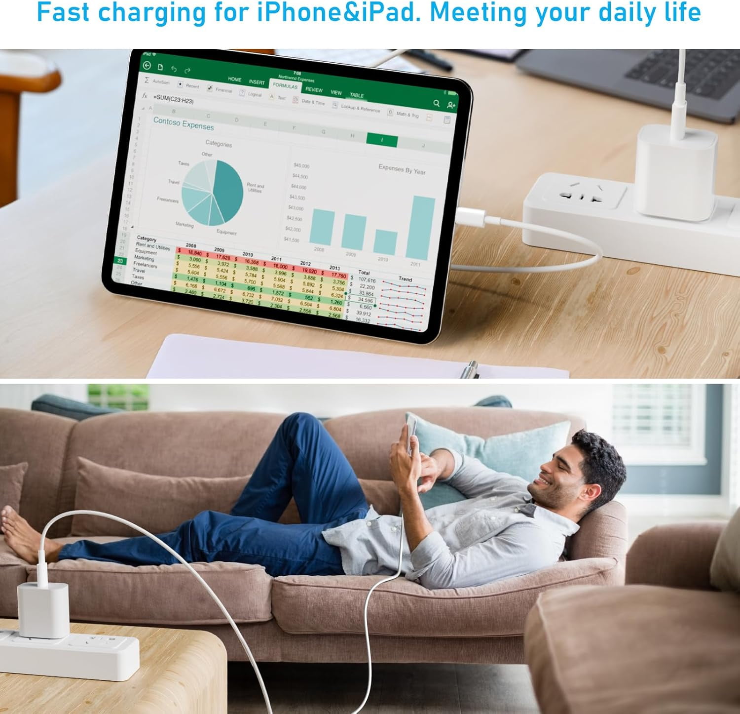 Phone 16 15 Charger Fast Charging Type C Charger Power Adapter USB C Charger Block with 3Packs 10FT C to C Cable Compatible for iPhone 16/16 Plus/16 Pro/16 Pro Max 15/15 Plus/15 Pro Max