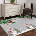 thumbnail image 4 of Rectangle Area Rugs 2.7 x 5 Ft, Christmas Grey Non-Slip Residential Carpet, Xmas Snowman Birds on Pine Branch Snowflake Indoor Crawling Mats Runner Rugs for Living Room/Dining Room/Bedroom, 4 of 8