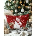 thumbnail image 3 of Christmas Decorative Throw Pillow Covers 12x20 Inch Set of 2 Red Snowman Pillow Cases for Couch, Christmas Tree Snowflake Poinsettia Cushion Case for Living Room Bedroom Bed Car Chair, 3 of 8