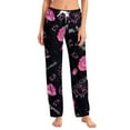 thumbnail image 2 of Valentine's Day Print Pants for Women Casual Love Heart Lounge Pants Loose Fit Fashion Winter Drawstring Elastic Waist Pajama 2026 Black XL, 2 of 7