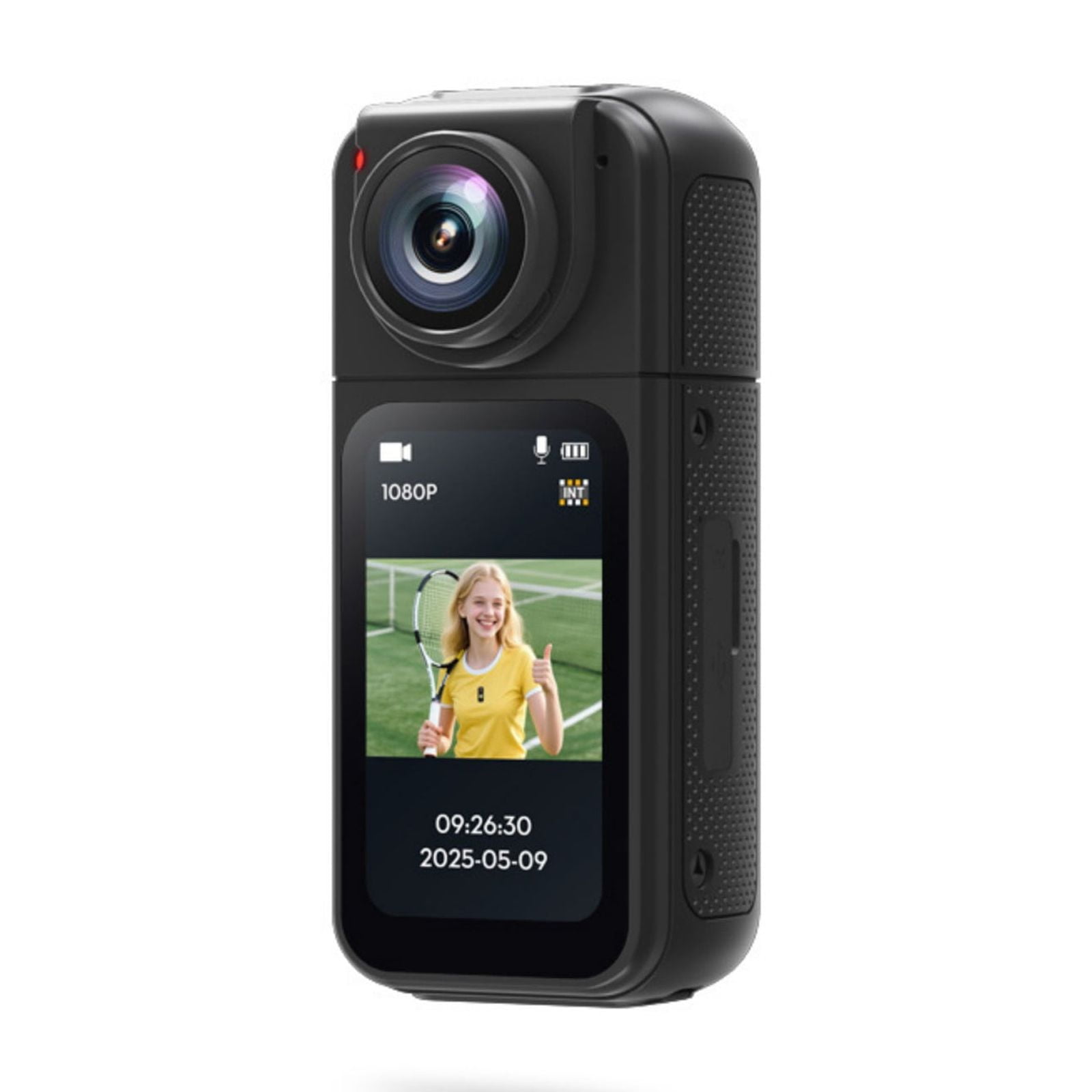 1. 1080P Wearable Action Camera 180° Rotating Lens Video Recorder for Outdoor Sports & Motorcycle Travel
