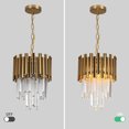 thumbnail image 3 of Gold Pendant Lighting 11'' Chandelier Light Modern Crystal Pendant Light Hanging Light Fixtures for Dining Room, Bedroom, Living Room, Kitchen Island, 3 of 7