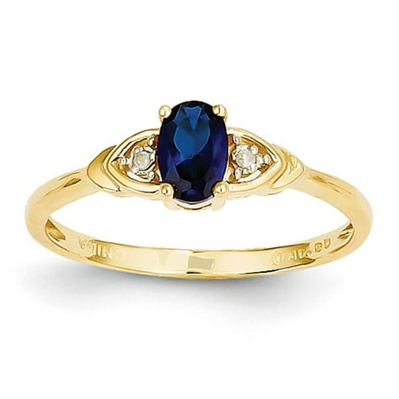 14k Yellow Gold Gemstone Ring - 14k Yellow Gold 6x4 Oval Diamond & Genuine Sapphire Ring. Gem Wt- 0.55ct