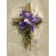 thumbnail image 1 of Qisvanset Toile Murale Croix de Clématite Violette 15,75 X 11,81 Pouces, 1 of 8