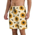 thumbnail image 2 of Naloa Sunflowers And Bee Men's Beach Shorts, Surfing shorts, Swim trunks, Quick Dry Swim Trunks for Surfing Beach Fun - Medium, 2 of 9