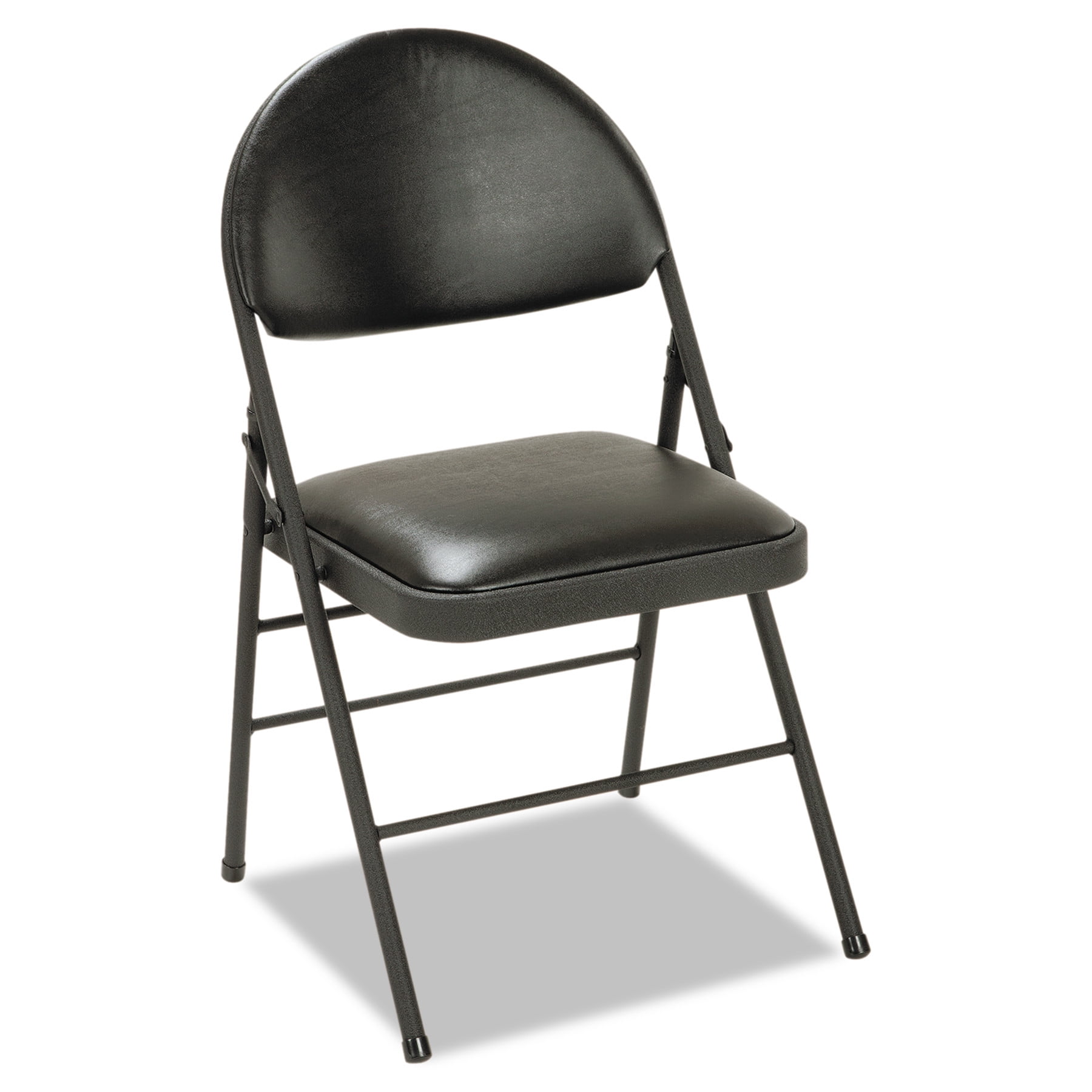 Cosco XL Folding Chairs, Vinyl Seat and Back, Black, 4 Per Carton
