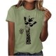 thumbnail image 2 of ICHUANYI Clearance Women Girls Plus Size Print Tees Short Sleeve Round Neck T Shirt Blouse Tops(Green, S) ICHUANYI WER2023080906475, 2 of 6