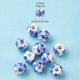thumbnail image 2 of Handmade Porcelain Beads Blue and White Porcelain Round with Flower Blue 6mm Hole: 1.6mm, 2 of 2
