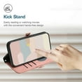 thumbnail image 4 of Jiahe Cover Wallet Case for iPhone 14 Pro Max, Wrist Strap Magnetic Shockproof Synthetic Leather Stand Cover with TPU Inner Shell,Card Holder Compatible with iPhone 14 Pro Max, Pink, 4 of 9