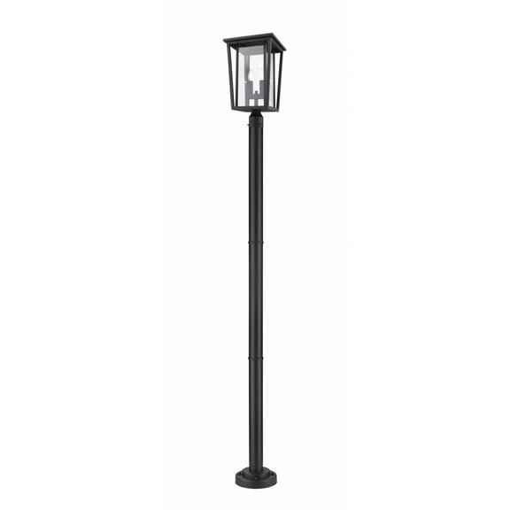 2 Light Outdoor Post Mount Lantern In Craftsman Style 11.25 Inches Wide By 93.25 Inches High Z-Lite 571Phbr-567P-Bk