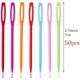 thumbnail image 2 of 50 agujas de plástico de ojo grande, agujas de aprendizaje de 7 cm, agujas de encaje de seguridad para niños y manualidades de costura (color aleatorio)., 2 of 7