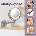 thumbnail image 5 of Jerdon Wall-Mounted Makeup Mirror with 5X Magnification - Nickel Makeup Mirror with LED Lights - Direct Wire - Model HL65ND, 5 of 8