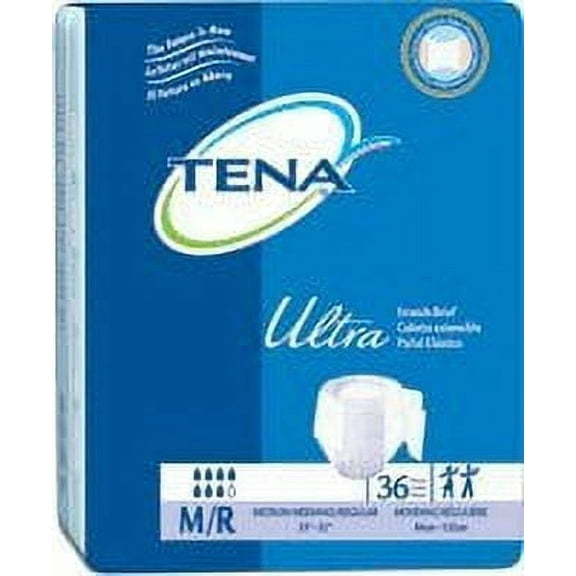 TENA Stretch Ultra Brief Incontinence Protective Underwear Case, Medium 33" - 52", 72 Count