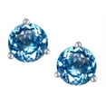 thumbnail image 2 of Star K� Round 7mm Genuine Blue Topaz Three 3 prong Martini Screw back Stud earrings, 2 of 9