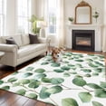 thumbnail image 2 of 6'x9' Area Rugs, Eucalyptus Leaves Indoor Outdoor Area Rug for Living Room Bedroom, Teal Botanical Spring Summer Washable Bathroom Rugs Kitchen Floor Carpet Mats Home Decor Aesthetic, 2 of 8