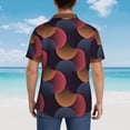 thumbnail image 6 of Daiia Circular Stripes Hawaiian Shirt for Men Gentle Cotton Regular Short Sleeve Casual-XX-Large, 6 of 9