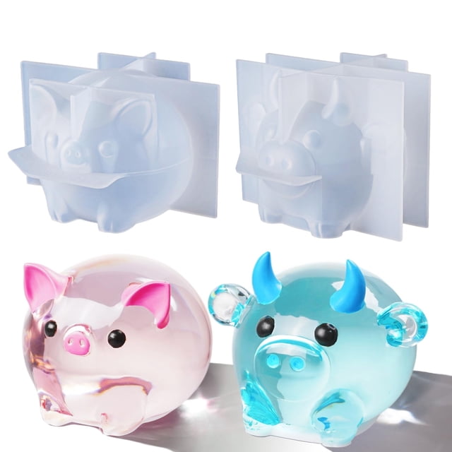 Figura bonita de cerdo y vaca de Resin Molds de LET'S RESIN Animal