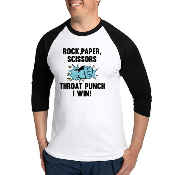 CafePress - Throat Punch I Win Baseball Jersey - Cotton Baseball Jersey, 3/4 Raglan Sleeve Shirt