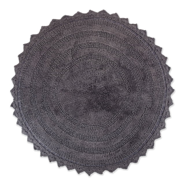 Alfombra de baño de ganchillo redonda gris DII Design Imports CAMZ35689
