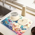 thumbnail image 6 of Ryvnso Beautiful Butterflies Paint Dish Drying Mat for Kitchen Countertop 16x18 Small Dish Pad Drainer Rack Dish Sink Mats, 6 of 7