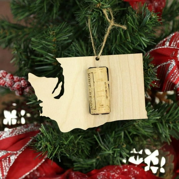 Torched Wine Cork Holder Ornaments Christmas Tree Hanging Cork Washington