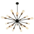 thumbnail image 4 of 54" Sputnik Chandelier 18-Light Modern Ceiling Light Fixture, Black and Gold, 4 of 11