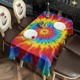thumbnail image 2 of Colorful Rainbow Tie Dye Spiral Pattern Rectangle Tablecloth 60"x102",Waterproof Polyester Rectangle Table Cloth, Wipeable Spillproof Polyester Tablecloth for Dining, Camping, Indoor and Outdoor, 2 of 6