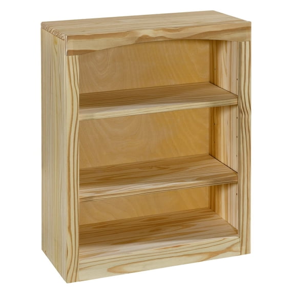 Arch Haven Traditional Unfinished Pine Bookcase, Rectangular