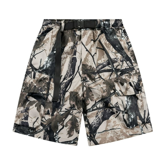 Mens Solid Camo Cargo Shorts, Multi - Pockets, Durable, Summer Hunting & Adventures