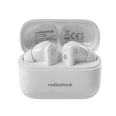 RadioShack Wireless Earbuds, Active Noise Cancelling, ENC IPX5 Water Resistant Bluetooth Headphones with 380MAH Battery, White