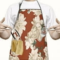 thumbnail image 2 of Pioneer Flower Floral Print Pattern Apron-Garden Aprons for Women with Pockets-Cotton Linen Waterproof Kitchen Cooking Gardening Aprons Adjustable for Kitchen,Cooking,BBQ and Salon 33x27 Inch, 2 of 7